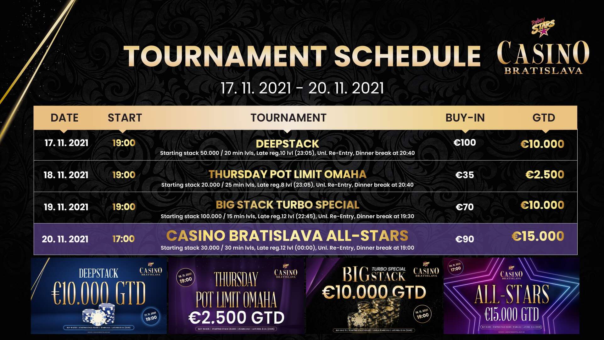 Deepstack, PLO und ALL-STARS. Heiße Tage mit einer Garantie von fast 40.000 €!